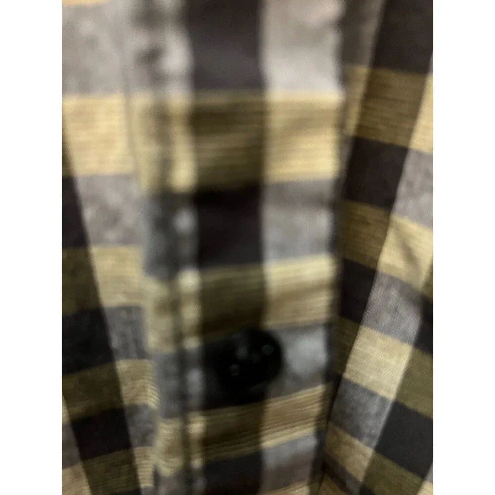 Levi’s Cotton Short Sleeve Shirt Men’s Large plaid green brown fall button up